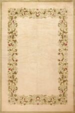 Full view Antique room size French Art Deco designed by Leleu rug 70151 from the Nazmiyal collection,