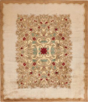 Full view Antique room size French Art Deco rug 70146 by Nazmiyal