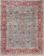 Full Picture of Light Blue Antique Persian Khorassan Rug #49840 from Nazmiyal Antique Rugs in NYC
