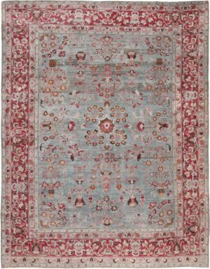 Full Picture of Light Blue Antique Persian Khorassan Rug #49840 from Nazmiyal Antique Rugs in NYC