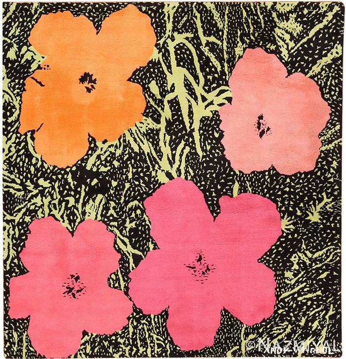 Vintage Andy Warhol Flowers Rug Vintage Andy Warhol Flowers Rug #70138 from Nazmiyal Antique Rugs in NYC