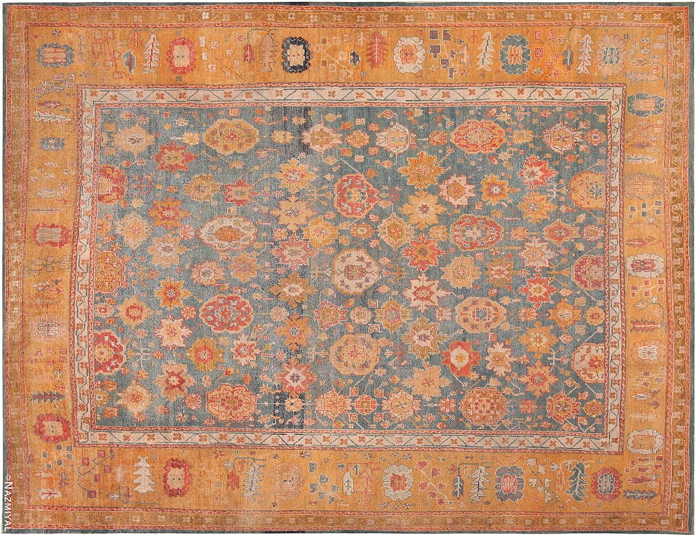 Antique Turkish Oushak Rug #71595 by Nazmiyal Antique Rugs