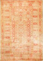 Full view antique Oushak Turkish rug 70235 by Nazmiyal