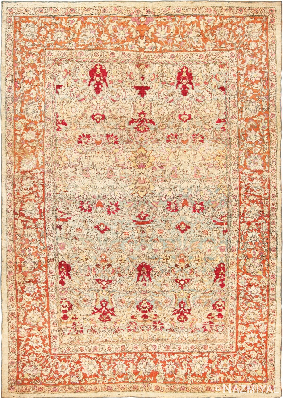 Full view antique Indian Agra rug 70181 by Nazmiyal