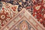 Weave detail Antique Persian Kashan Mohtasham rug 70175 by Nazmiyal