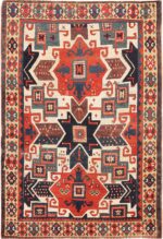 Rare Antique Caucasian Star Kazak Rug 70180 from Nazmiyal Antique Rugs in NYC