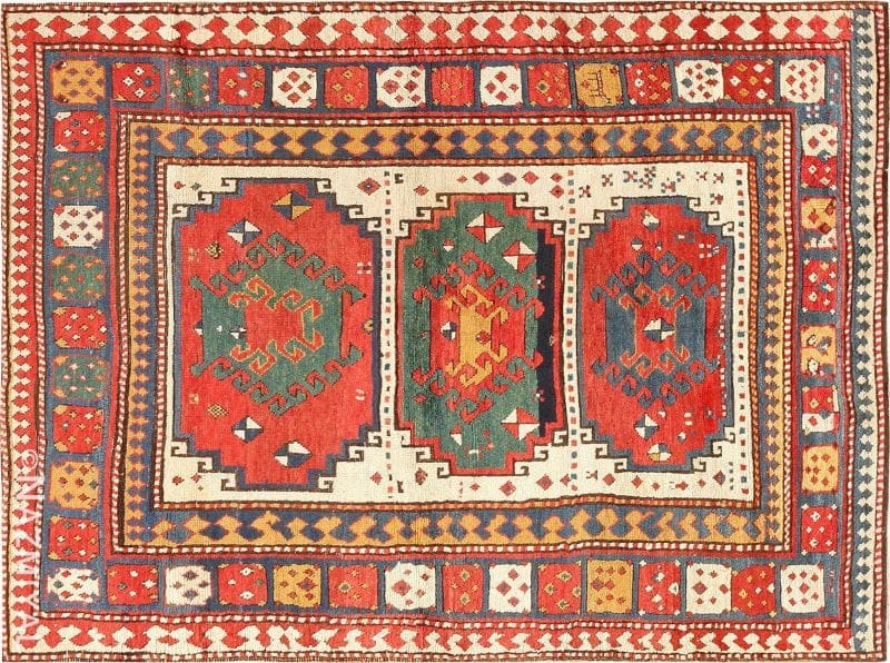 Tribal Caucasian Kazak Rug Antique Tribal Caucasian Kazak Rug Nazmiyal
