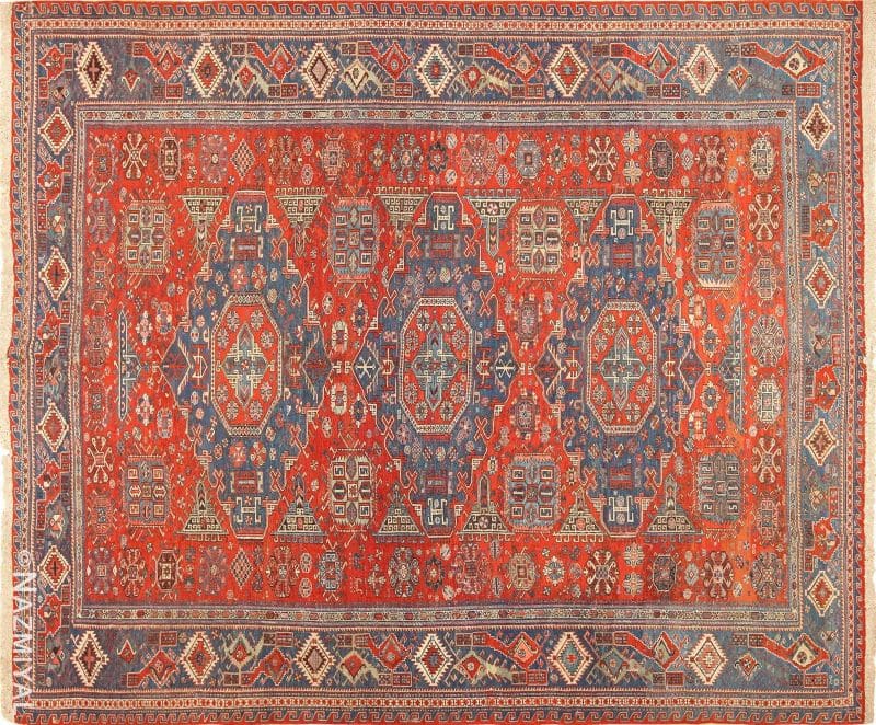 Tribal Soumak Caucasian Rug Antique Tribal Soumak Caucasian Rug Nazmiyal