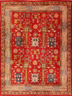 Red Vintage Pile Scandinavian Rug 70239 by Nazmiyal Antique Rugs in NYC