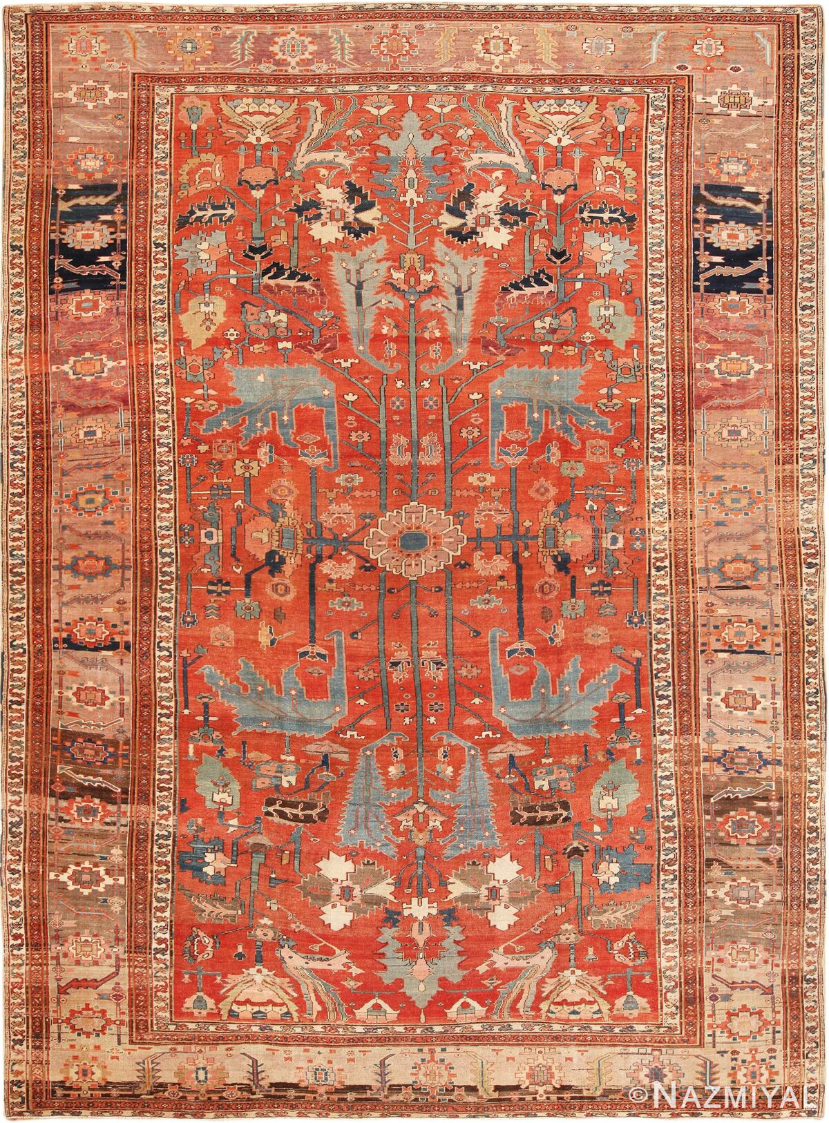 Large Rustic Antique Persian Serapi Rug #70242 from Nazmiyal Antique Rugs in NYC