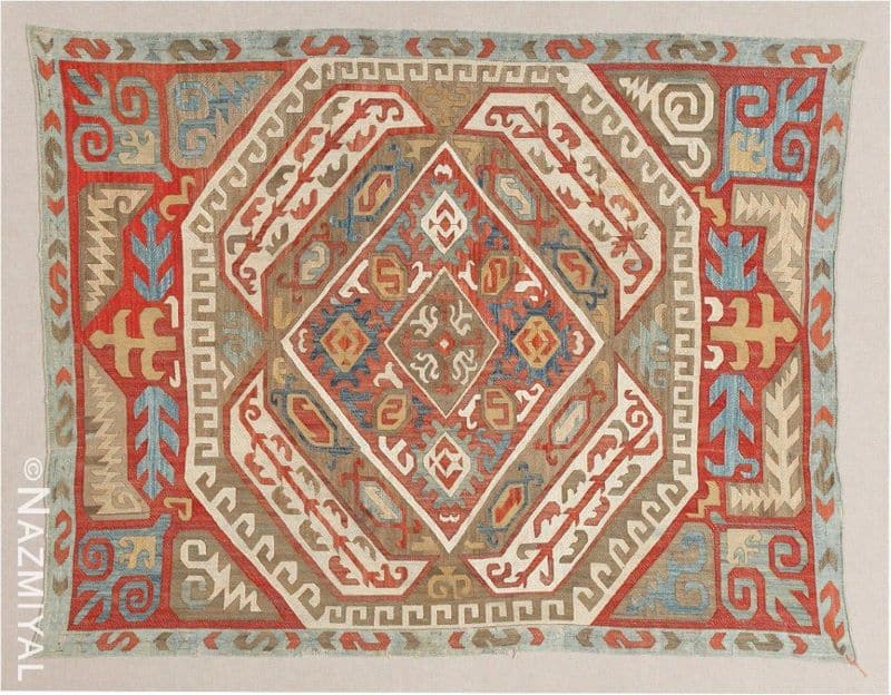 Azerbaijan Silk Embroidery Textile Antique Azerbaijan Silk Embroidery Textile Nazmiyal