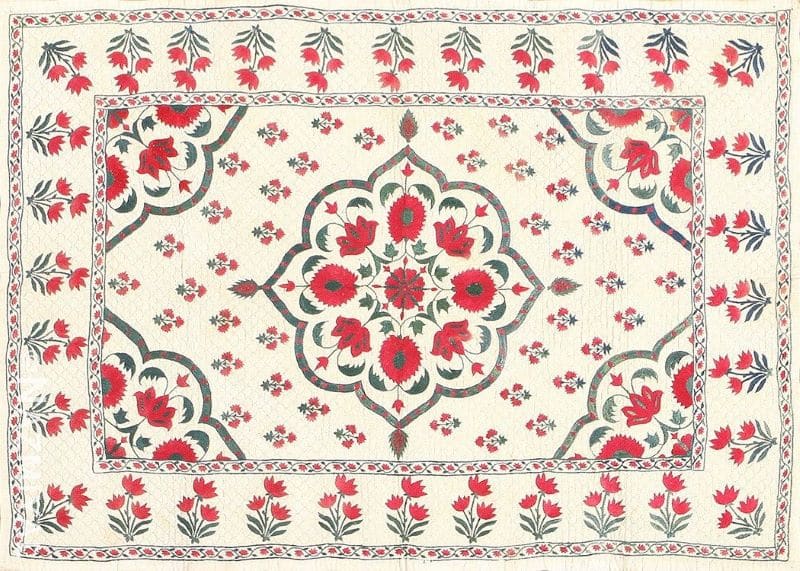 Antique Persian Quilted Embroidery Rare 18th Century Antique Persian Quilted Embroidery Nazmiyal