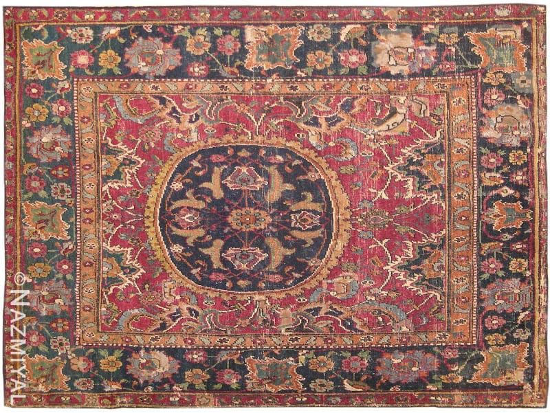 Persian Esfahan Rug Antique 17th Century Persian Esfahan Rug Nazmiyal