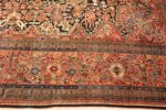 Border Of Blue Oversized Fine Antique Persian Sarouk Farahan Rug 70266 by Nazmiyal Antique Rugs in NYC