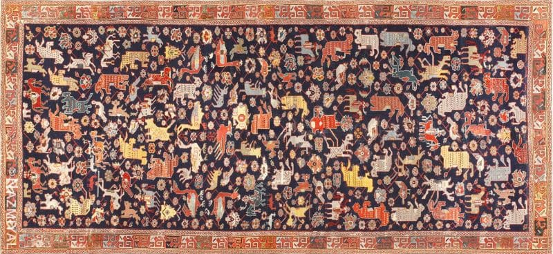 18th Century Caucasian Rug Antique 18th Century Caucasian Rug with Animal Design Nazmiyal