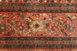 Close Up Of Blue Oversized Fine Antique Persian Sarouk Farahan Rug 70266 by Nazmiyal Antique Rugs in NYC