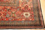 Corner Of Blue Oversized Fine Antique Persian Sarouk Farahan Rug 70266 by Nazmiyal Antique Rugs in NYC