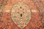 Design Close Up Of Blue Oversized Fine Antique Persian Sarouk Farahan Rug 70266 by Nazmiyal Antique Rugs in NYC