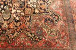 Detailed Blue Oversized Fine Antique Persian Sarouk Farahan Rug 70266 by Nazmiyal Antique Rugs in NYC