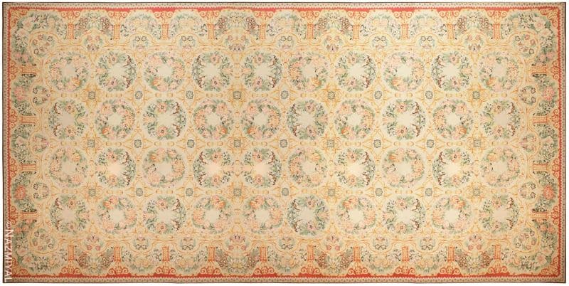 Antique Oversize Floral Romanian Bessarabian Kilim Rug Nazmiyal