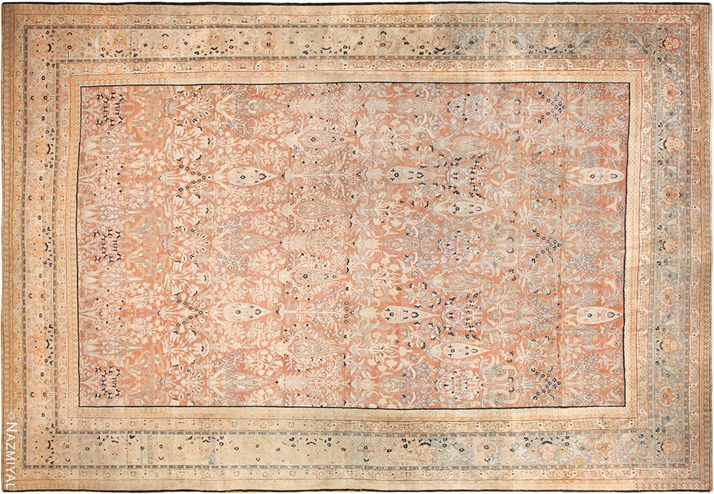 Antique Persian Haji Jalili Tabriz Rug Featuring The Hyacinth Glower Symbol