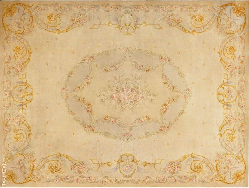 Large Floral Antique French Savonnerie Carpet Nazmiyal
