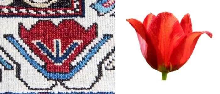 Tulip Flower Rug Symbol Nazmiyal