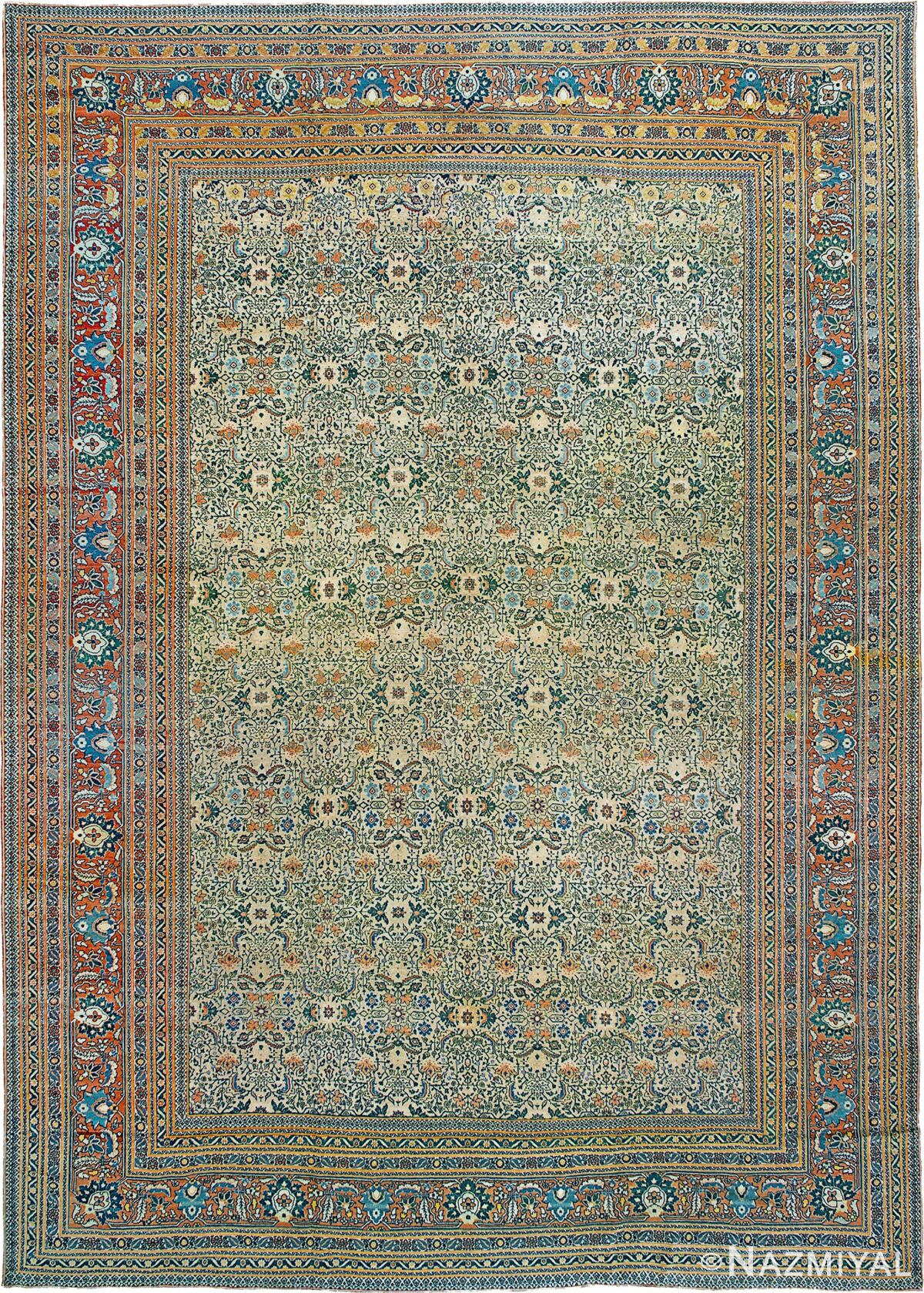 Fine Intricate Room Size Antique Persian Tabriz Area Rug #90023 by Nazmiyal Antique Rugs