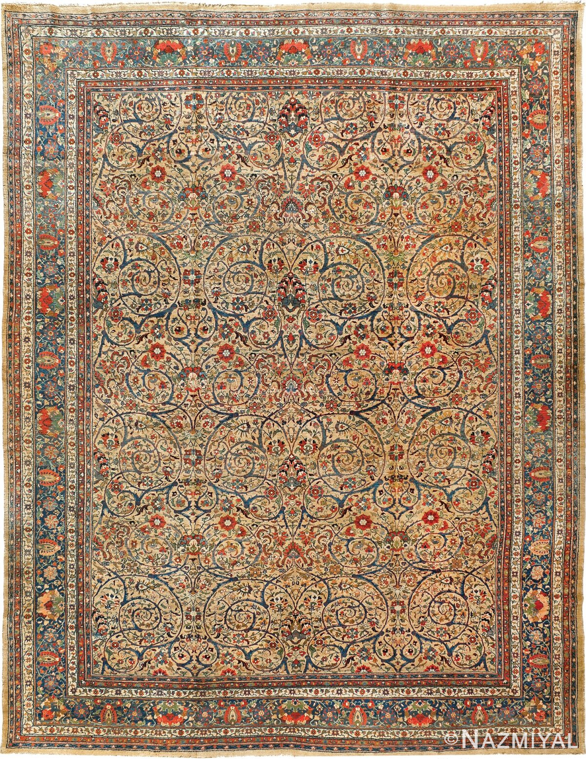 Fine Antique Room Size Persian Tabriz Area Rug #90032 by Nazmiyal Antique Rugs