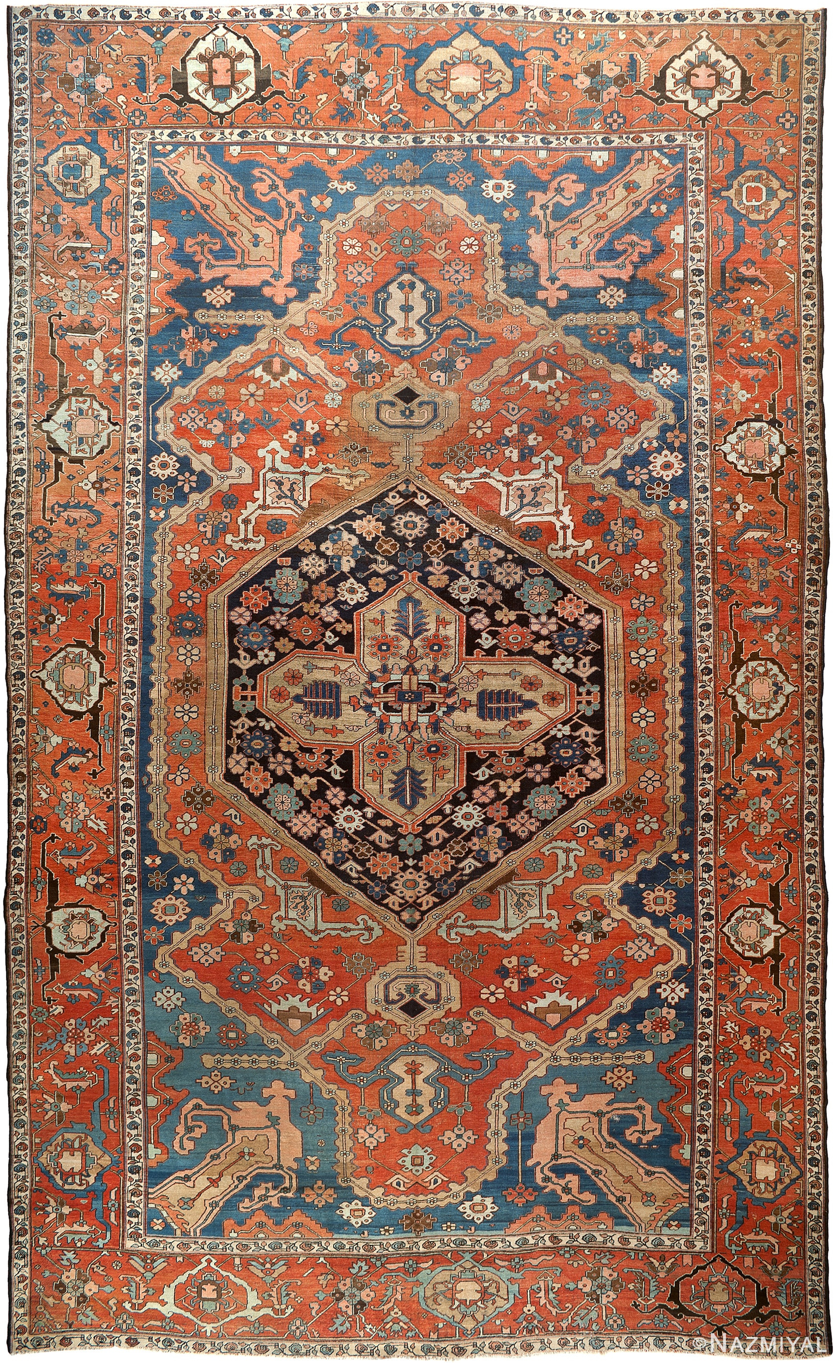 Oversized Antique Persian Serapi Heriz