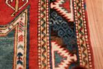 Border Of Antique Tribal Kazak Caucasian Rug 70302 by Nazmiyal NYC