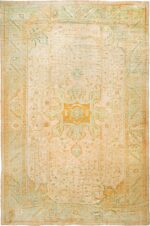 Large Soft Decorative Antique Turkish Oushak Rug #90040 by Nazmiyal Antique Rugs