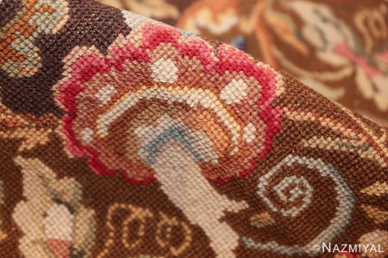 Mesmerizing Floral Antique English Needlepoint Rug Nazmiyal