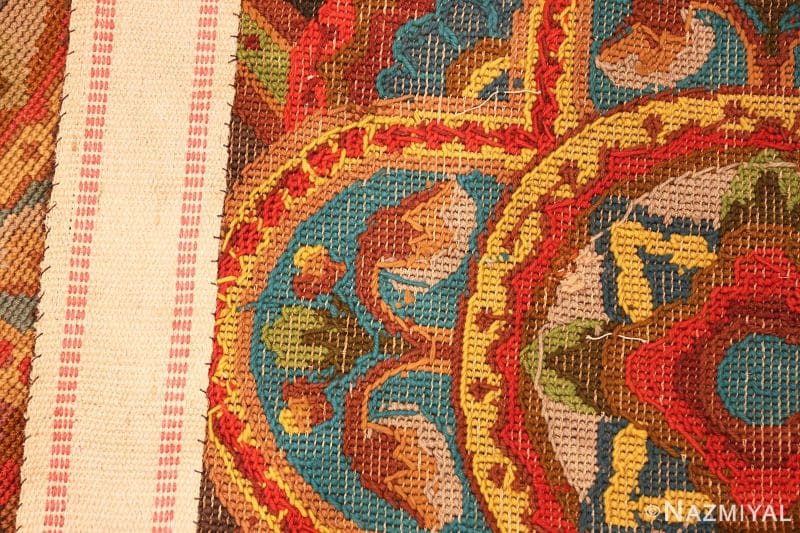 Antique Needlepoint English Rug Nazmiyal