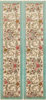 Pair Of Vintage Floral Persian Tabriz Runner Rugs 44738-44739 by Nazmiyal NYC
