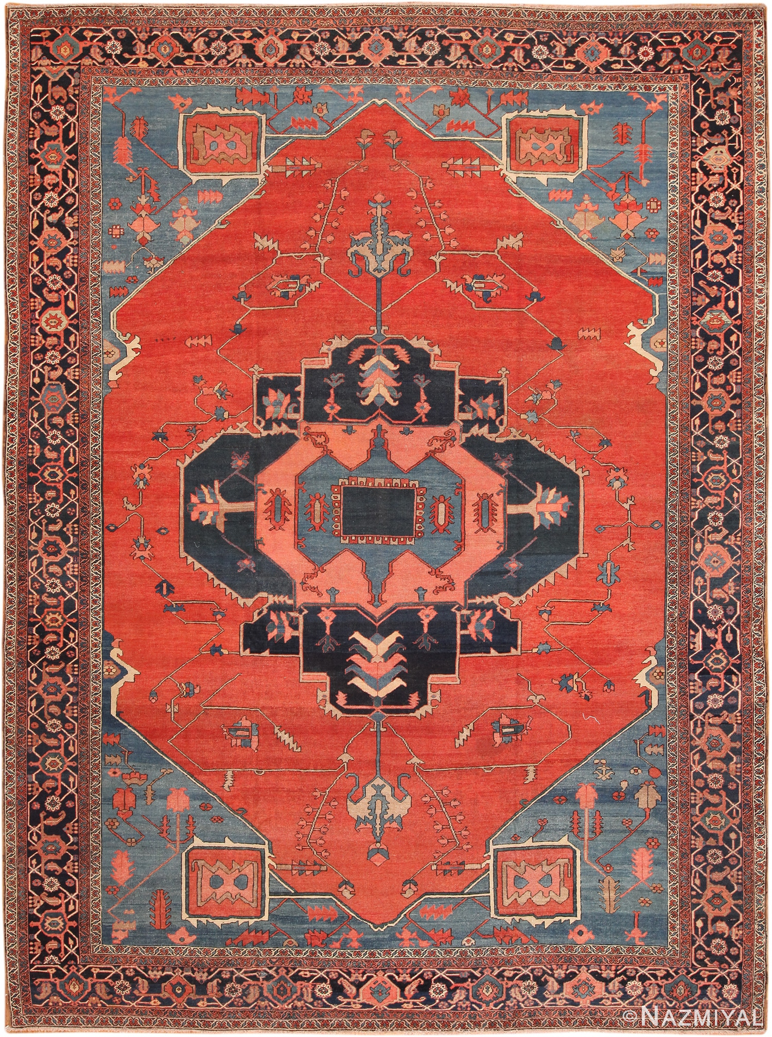 Antique Bakshaish Persian Rug 70306 by Nazmiyal NYC