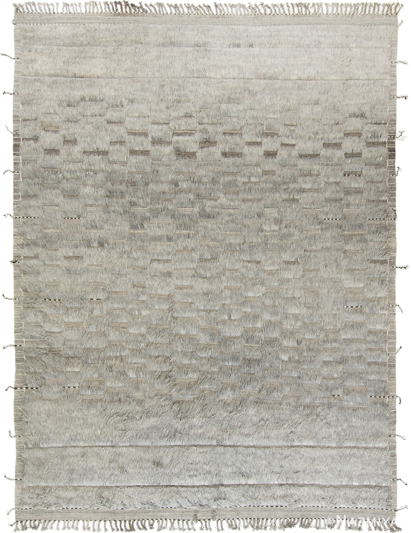 Textured Gray Contemporary Modern Boho Chic Soft Plush Pile Rug #142777125 by Nazmiyal Antique Rugs