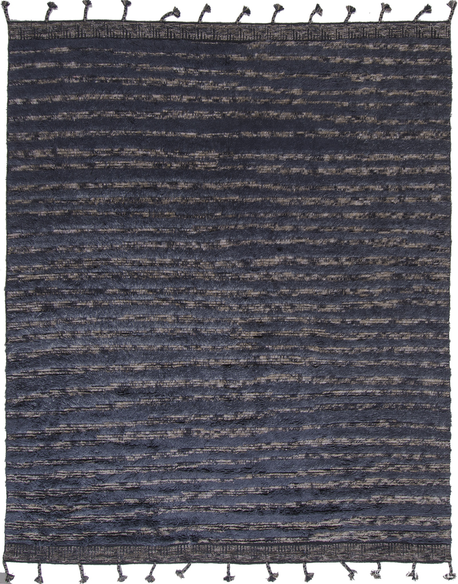Plush Blue and Charcoal Modern Boho Chic Area Rug #142805637 by Nazmiyal Antique Rugs