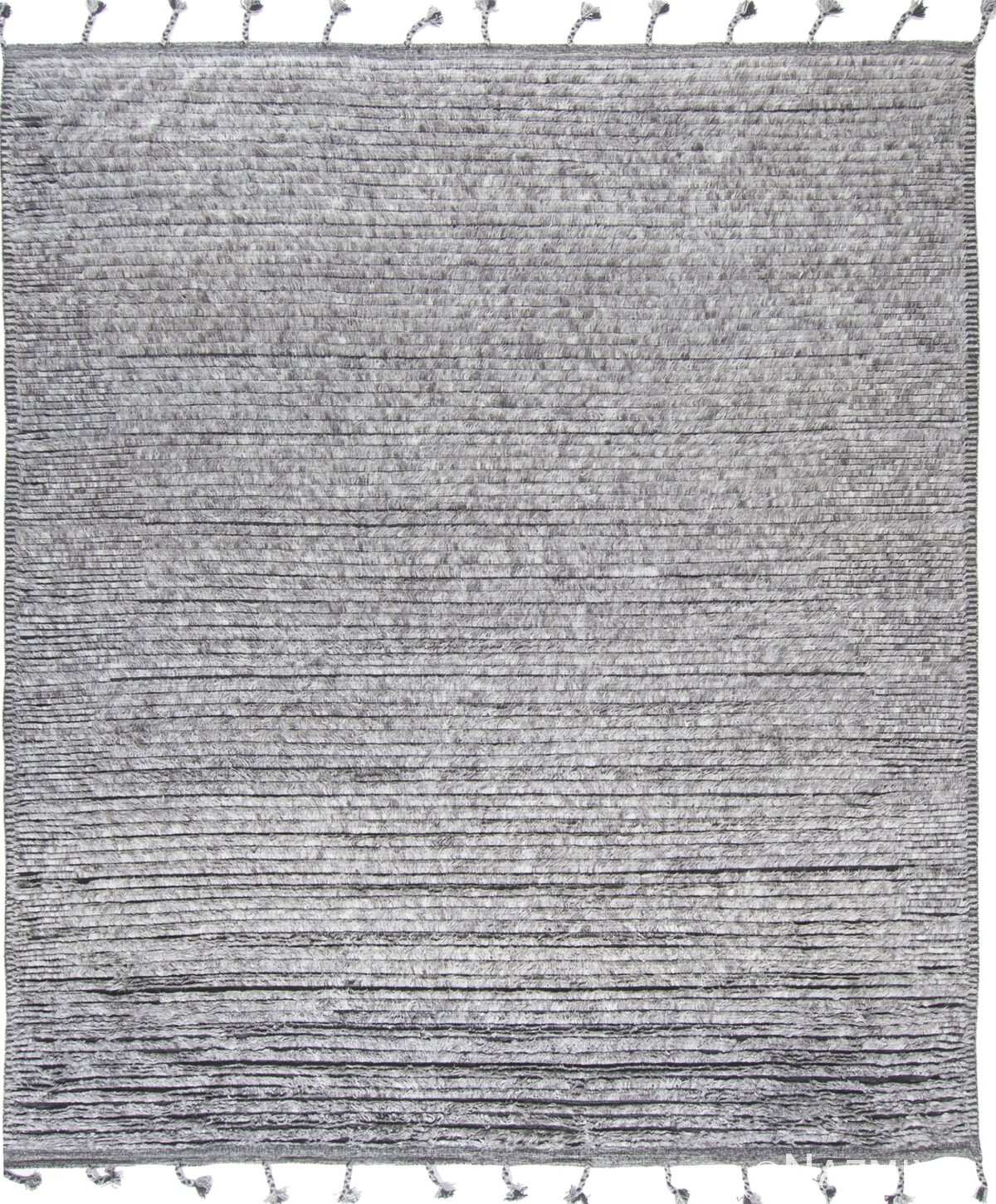 Soft Solid Grey Modern Boho Chic Plush Area Rug #142806508 by Nazmiyal Antique Rugs
