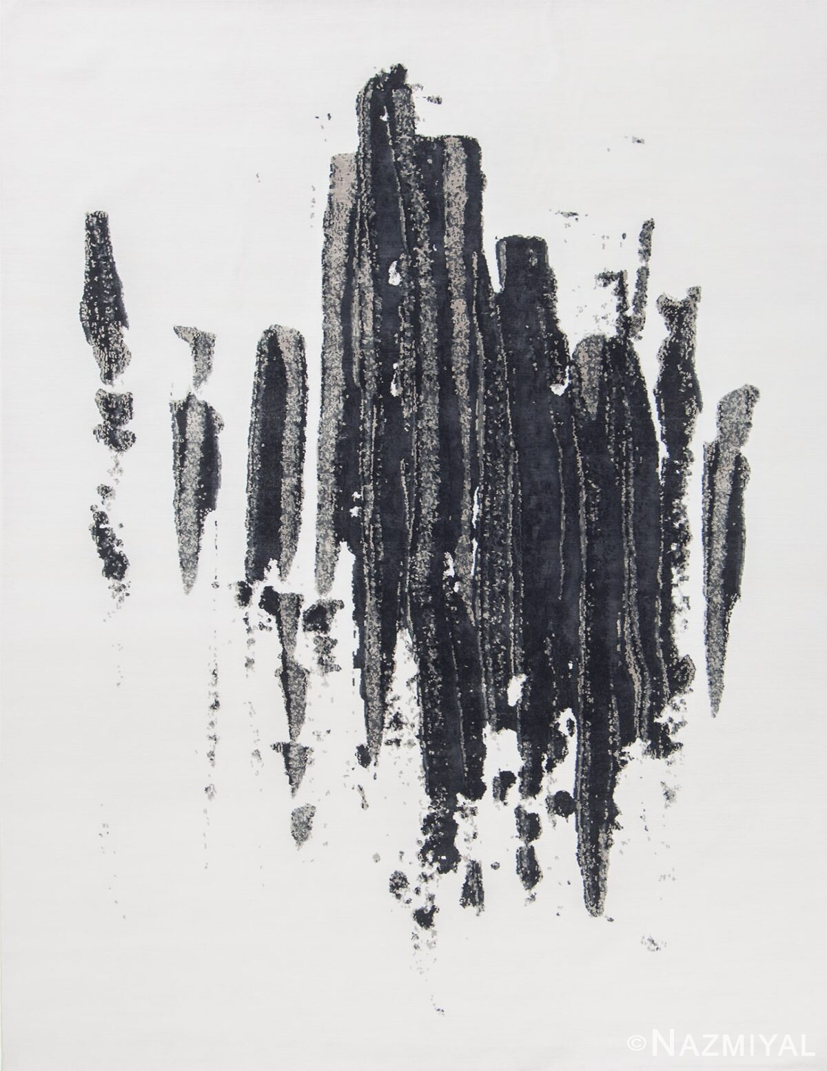 Modern Black And White 9 x 12 Size Expressionist Area Rug #152701993 by Nazmiyal Antique Rugs