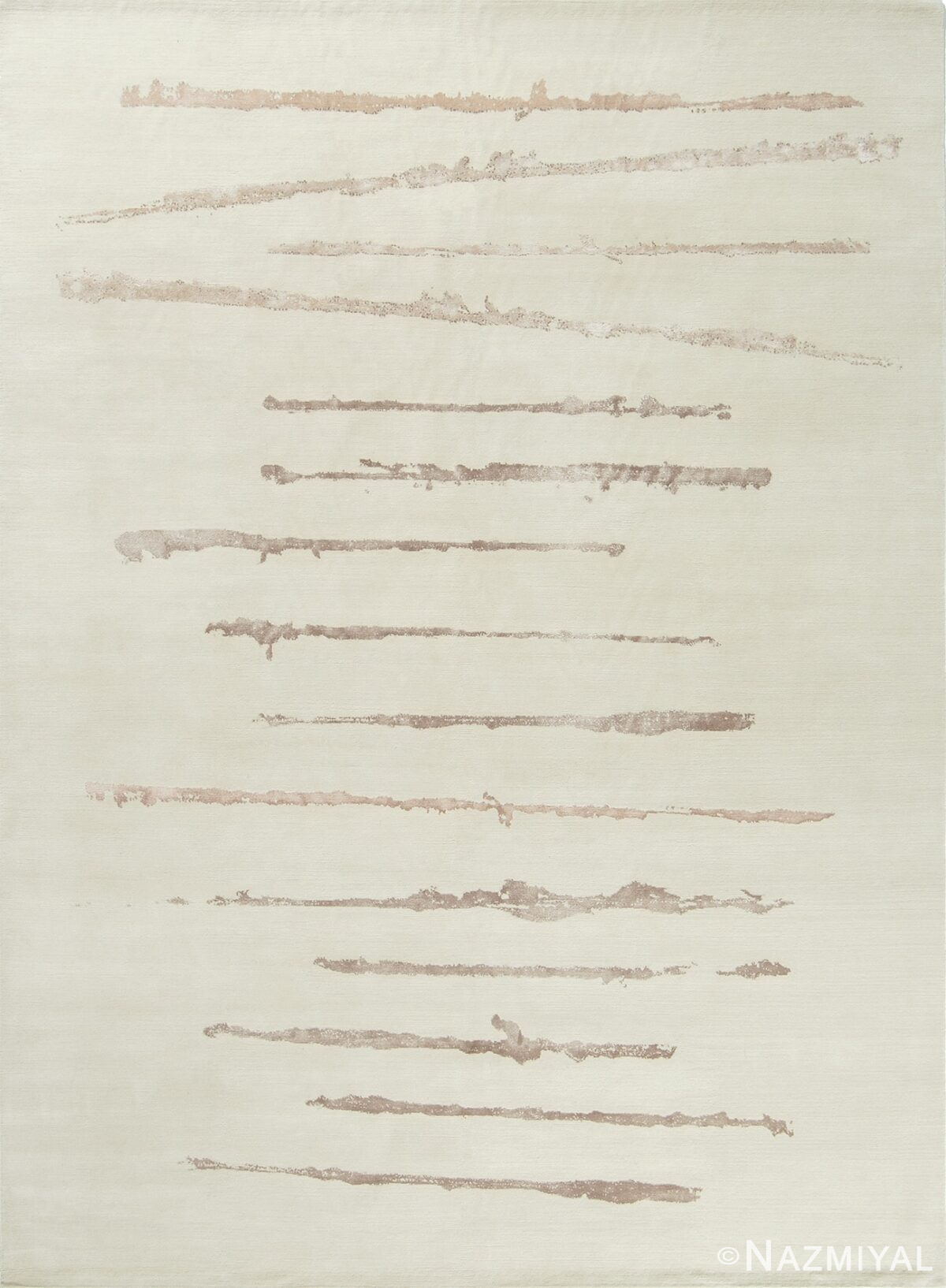 Soft Beige Linear Design Expressionist Modern 9 x 12 Size Rug #152702461 by Nazmiyal Antique Rugs