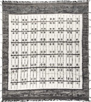 Tribal Design White and Gray Modern Boho Chic Wool Rug #142794124 by Nazmiyal Antique Rugs