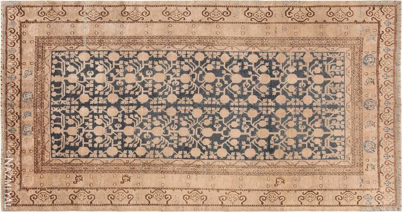 Antique Blue Pomegranate Khotan Rug Antique Blue Pomegranate Khotan Rug Nazmiyal
