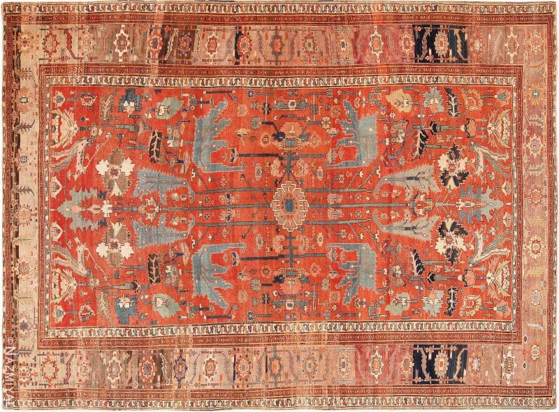 Antique Persian Serapi Rug Large Rustic Antique Persian Serapi Rug Nazmiyal