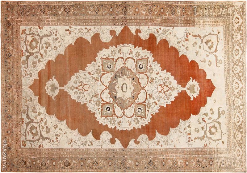 Antique Persian Tabriz Rug Fine Cotton And Wool Antique Persian Tabriz Rug Nazmiyal