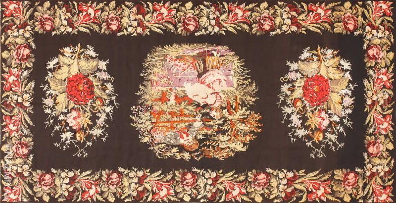 Romanian Bessarabian Kilim Rug Antique Flat Woven Romanian Bessarabian Kilim Rug Nazmiyal