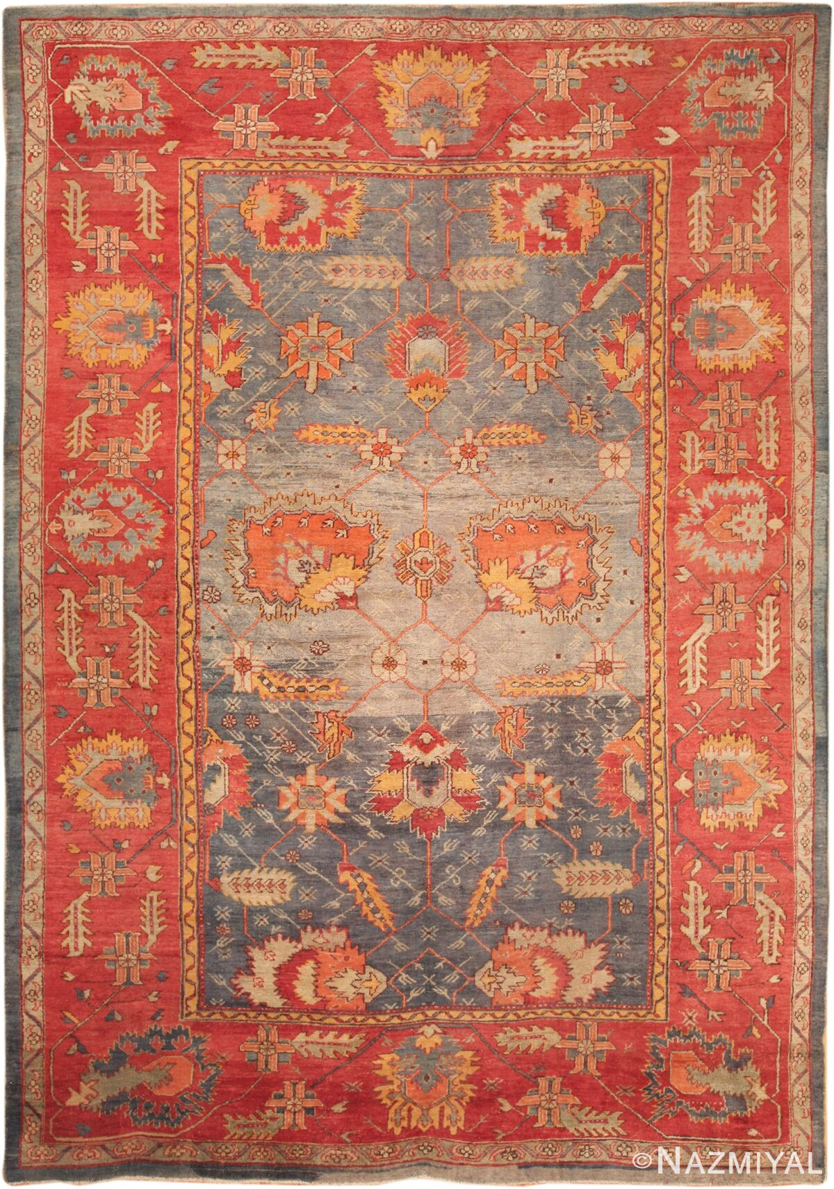 Large Antique Turkish Oushak Rug 49596 by Nazmiyal NYC