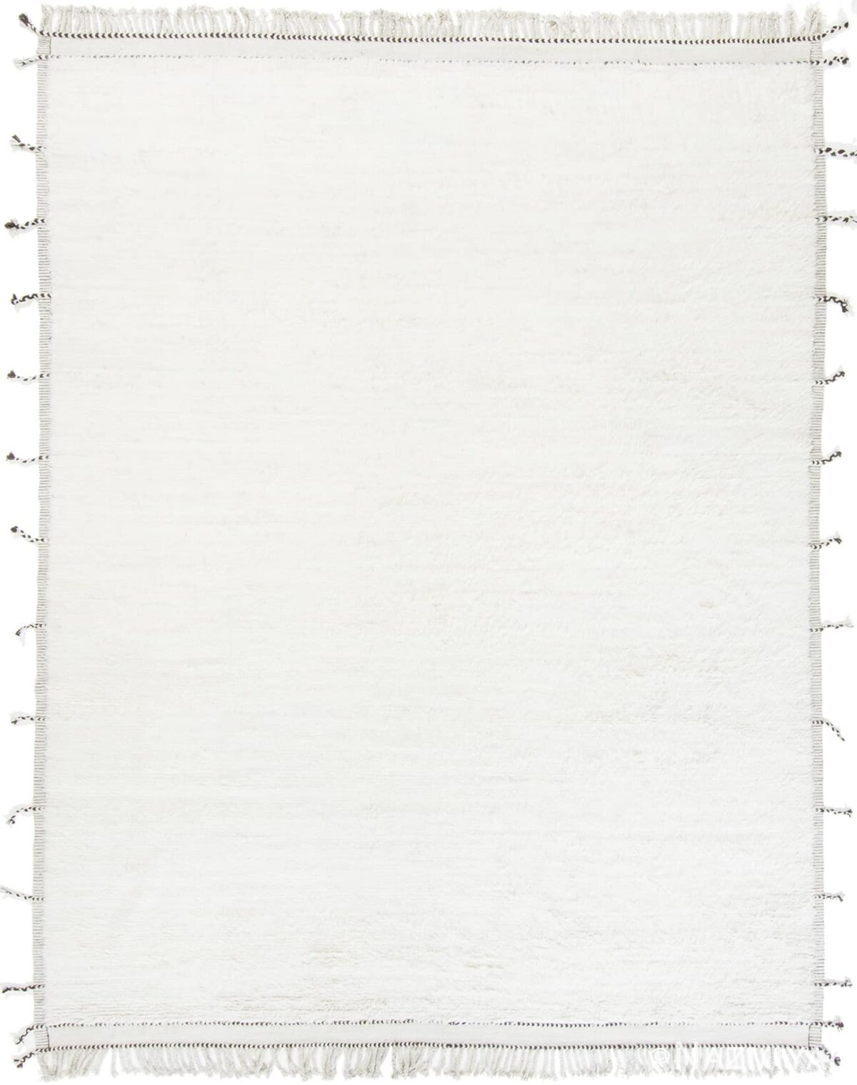 Solid White Plush Pile Contemporary Modern Boho Chic Rug #142778804 by Nazmiyal Antique Rugs