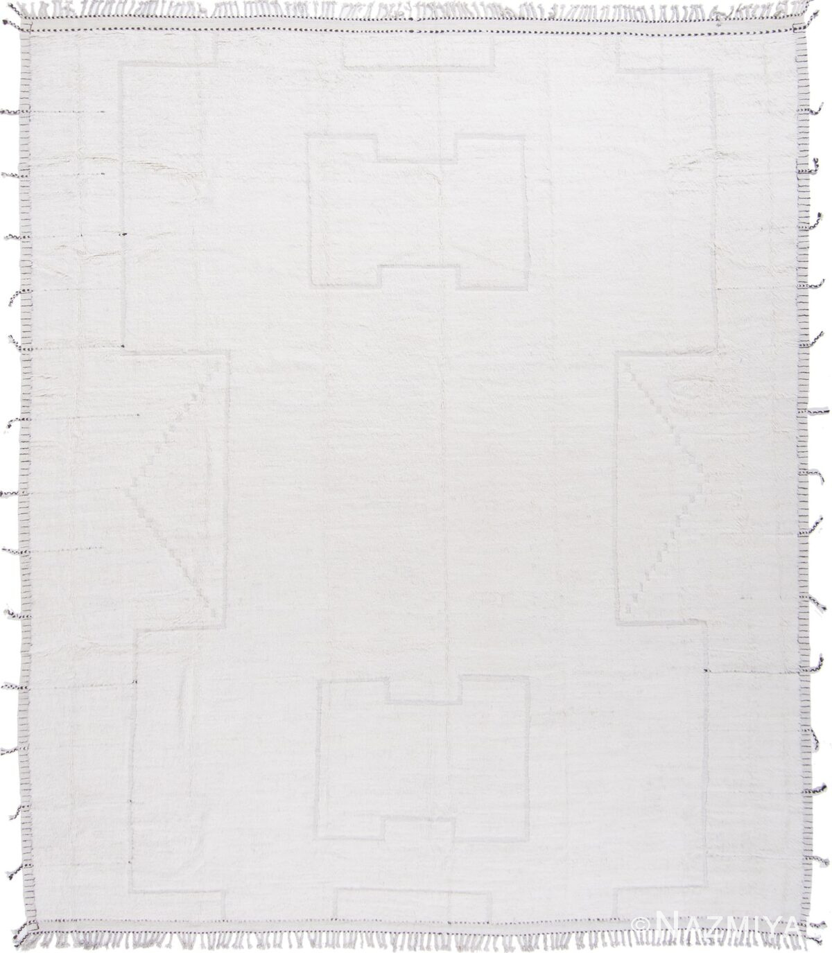 Geometric Tribal Design Modern Boho Chic White Area Rug #142792840 by Nazmiyal Antique Rugs