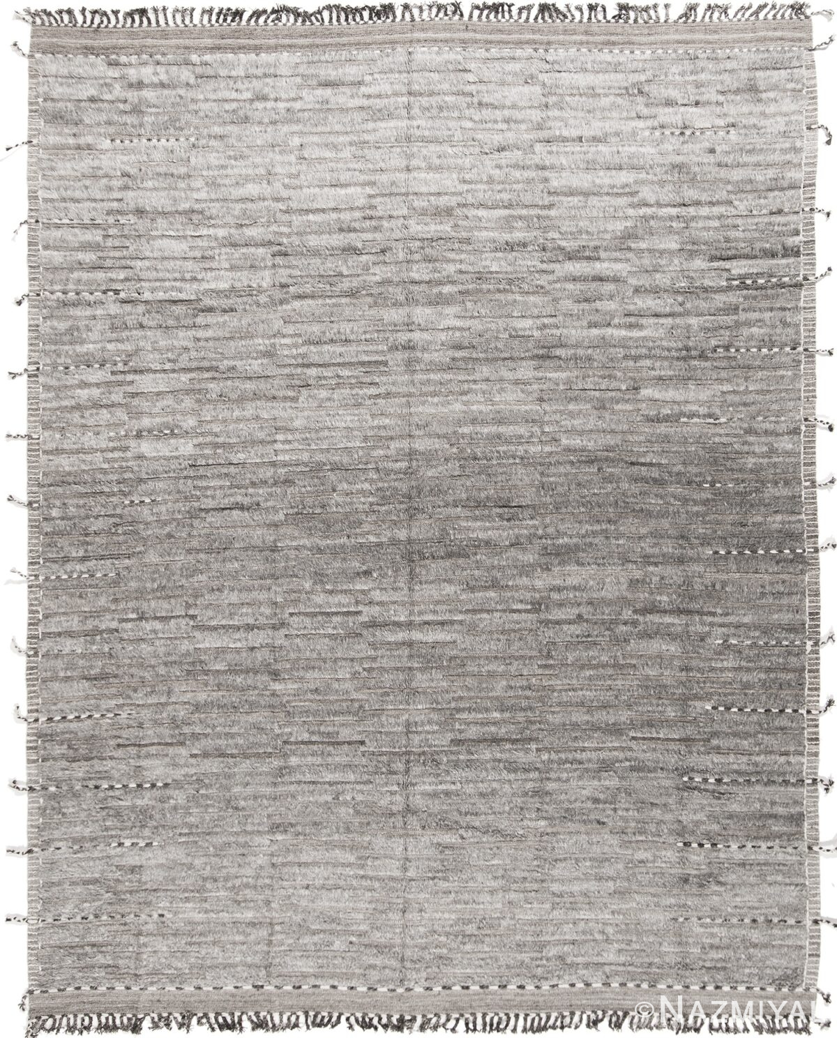Plush Textured Gray Modern Boho Chic Room Size Rug #142793504 by Nazmiyal Antique Rugs
